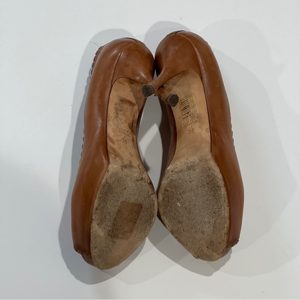 Gucci Women's Tan Peep-Toe Heels size 36 - Picture 4 of 4